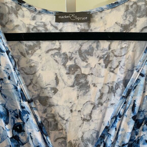 Market & Spruce Blue Wrap Dress - Picture 4 of 6